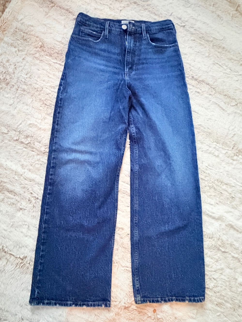 🖤 Frame Le High 'N' Tight Wide Leg Jeans Anthropologie Dark Wash 100% Cotton 28 - Picture 14 of 16